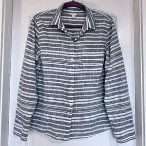 J. Crew Striped Perfect Button Down 100% Cotton size XL
